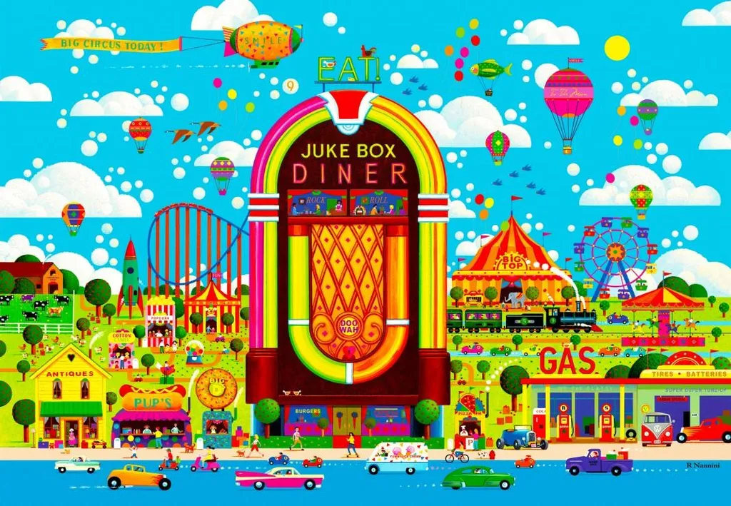 Grafika Puzzle Jukebox Carnival 1000 pièces - Puzzle Adulte Haute Qualité