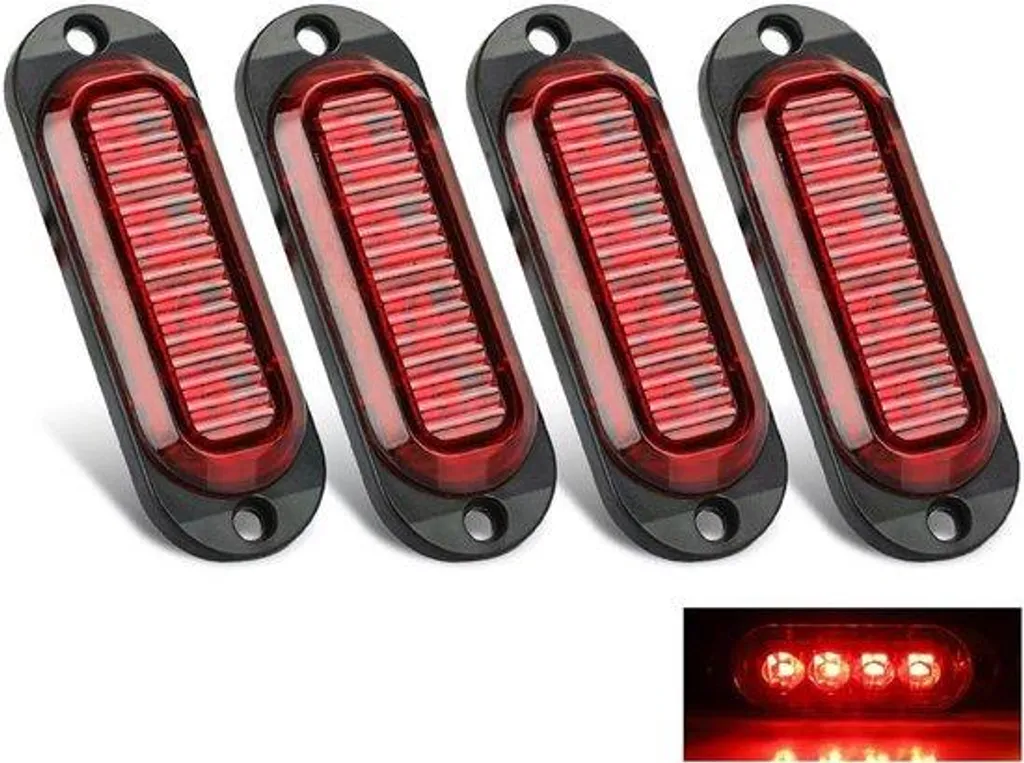 Feux de position LED rouges pour remorques - Pack de 4 modules 12V 24V