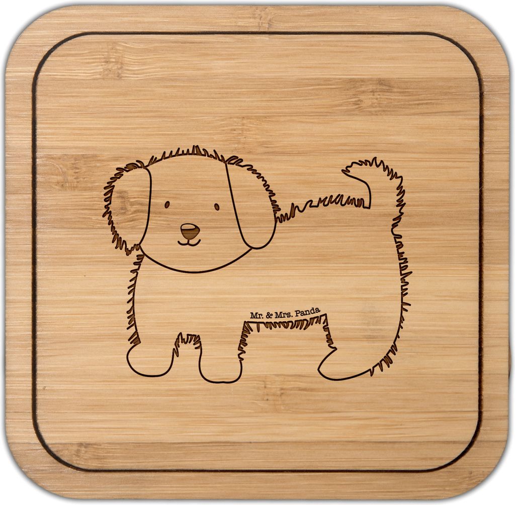 Mr. & Mrs. Panda kork untersetzer Hund Flauschig - Transparent - Geschenk, Hunde, Coaster, Niedlich, Getränkeuntersetzer, Tischuntersetzer, Hausti...