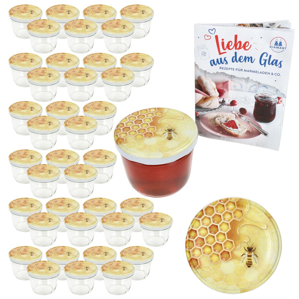40er Set Sturzglas 230ml Einmachglas + TO82 Honig Deckel + Produktbild 