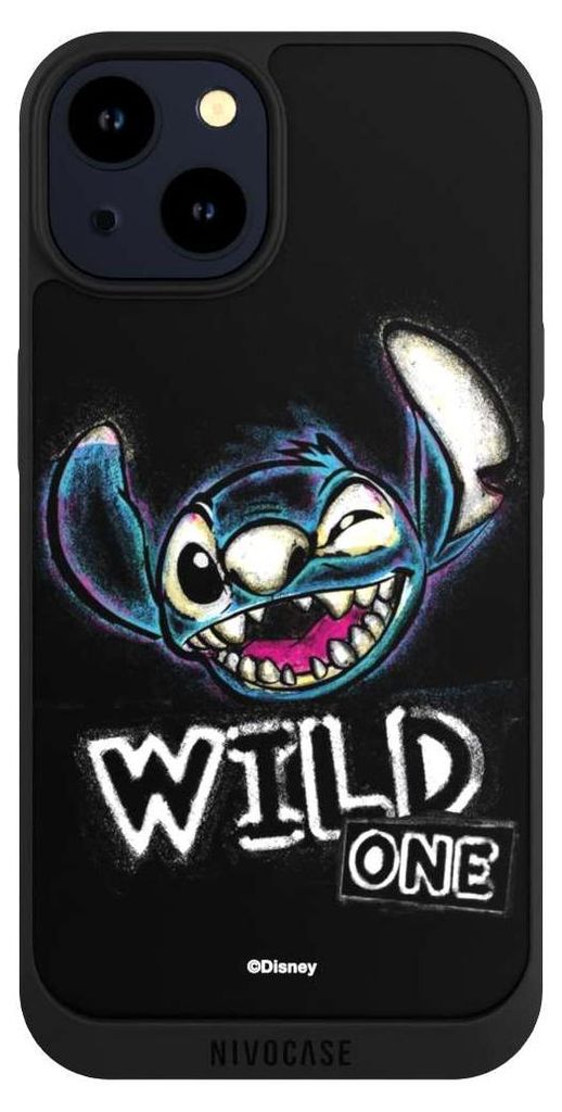 NIVOCASE Handyhülle für Apple iPhone 14 Hülle NIVOpure Case Schwarz Disney Offizielles Lizenzprodukt Lilo & Stitch