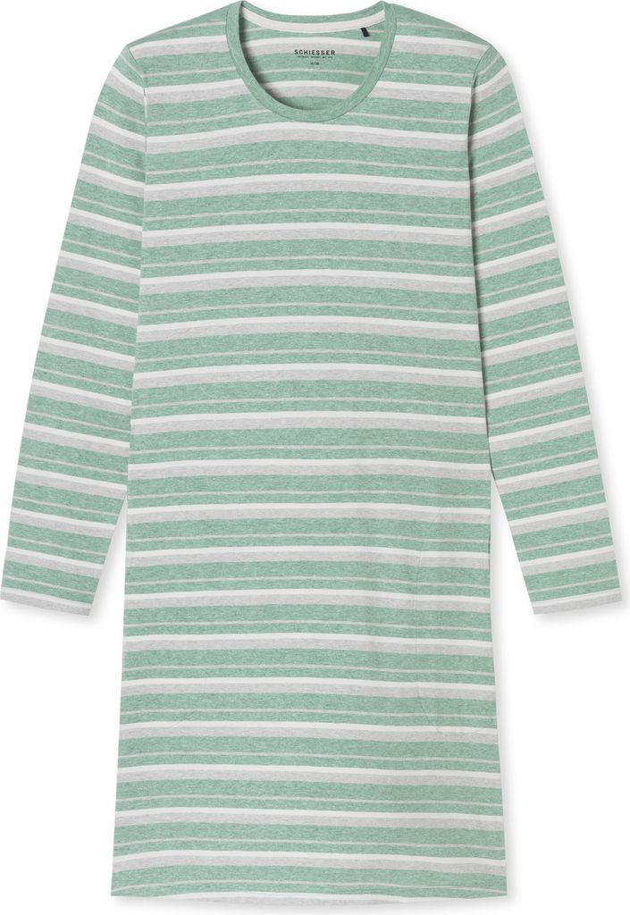 Schiesser Damen Nachthemd 1/1 Arm, 95cm grün-mel. 36