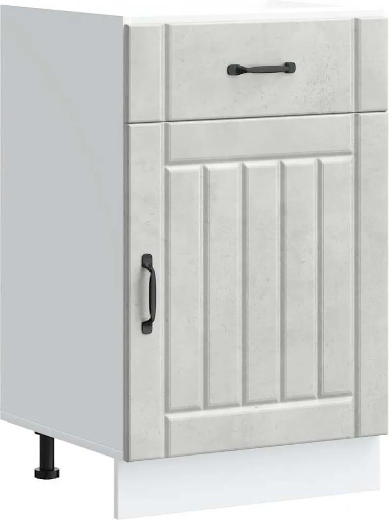 Base Modulare Lucca Legno Grigio Cemento | Arredo Cucina Tecnico