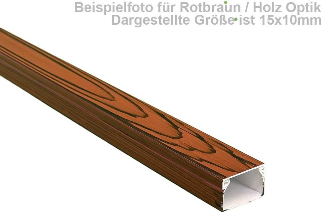 Kabelkanal 60x40 mm Rot Braun Holzoptik – 1 m – zum Schrauben – Kunststoff