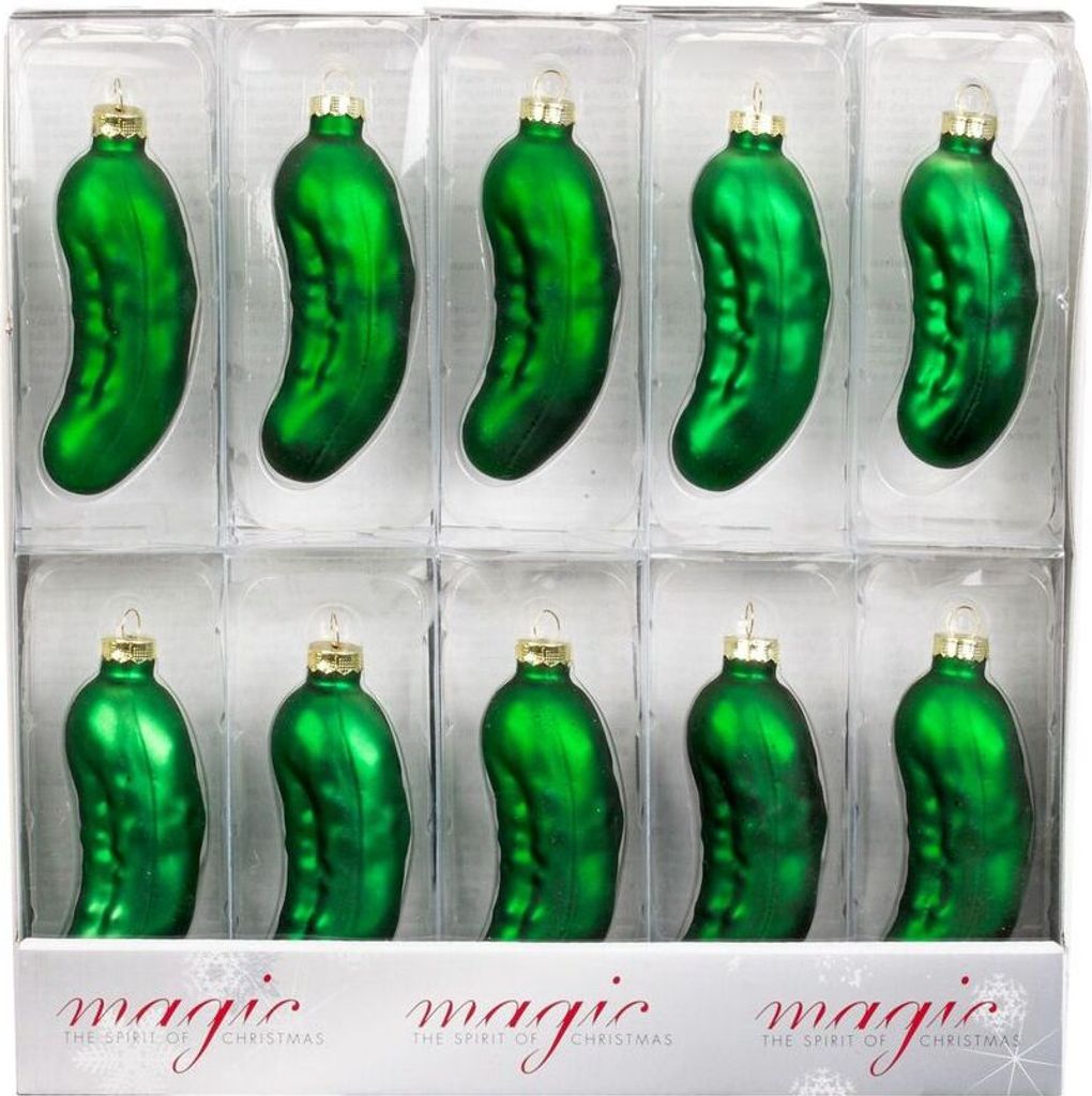 Christbaumschmuck Glas Weihnachtsgurke 10.5cm, 1 Stück Produktbild 2