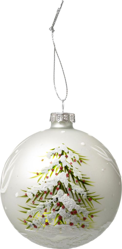 Christbaumkugel Weihnachtsbaummotiv bunt 8 cm - Einheitsgröße