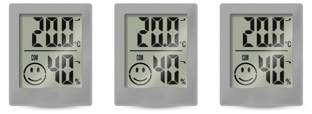 Miraval Thermo-/ Hygrometer 3-er Set Grau – Digital Produktbild 