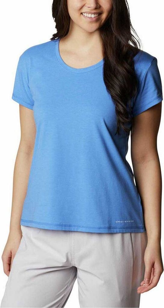 Columbia Sun Trek Kurzarm-t-shirt Blau M Frau Blau M