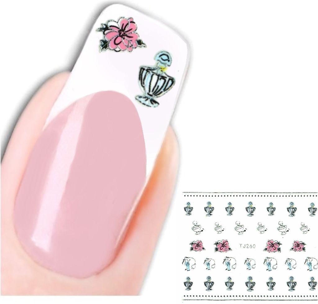 3D Nagel Sticker Nail Art Aufkleber Parfüm Blume Design