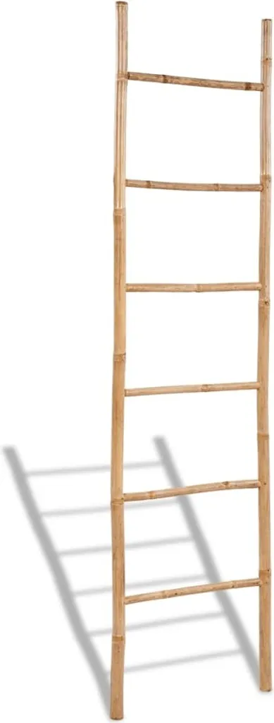 Porte-serviettes échelle en bambou 6 échelons pour salle de bain 150cm