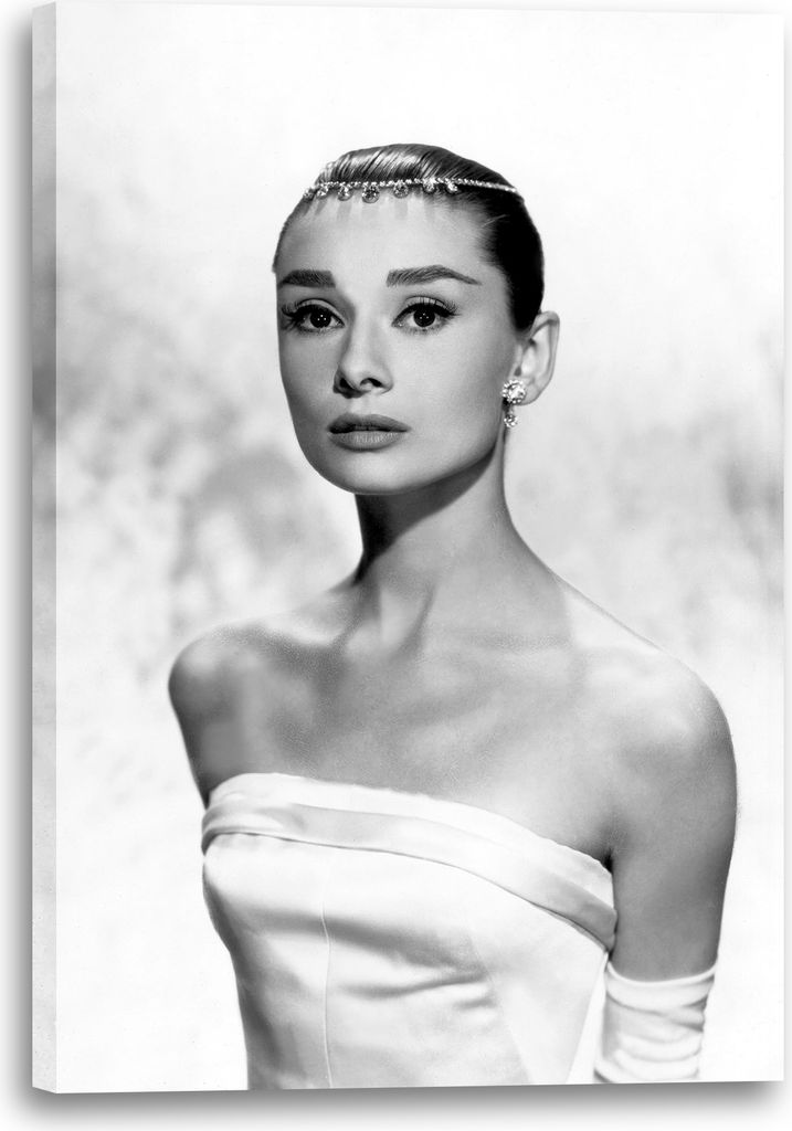 Leinwandbild (70x100cm): Audrey Hepburn, echter Holz-Keilrahmen inkl. Aufhänger, handgefertigt in Deutschland