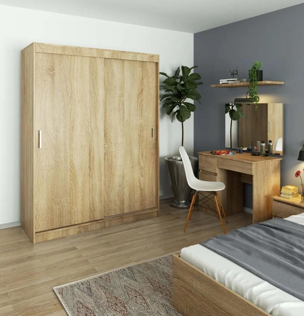 Geräumiger Kleiderschrank 150 cm VALESTRA - Sonoma-Eiche