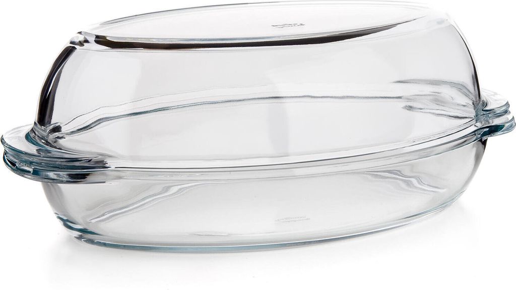 Ovaler Glasbräter mit Deckel 2,8+1,8L 34x19,6cm