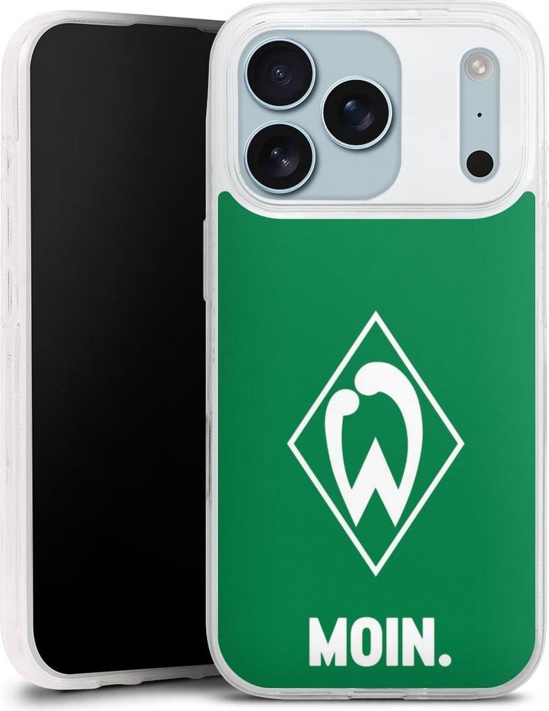 DeinDesign Slim Hülle für Apple iPhone 17 Pro Silikon Case Ultra Dünn Handyhülle Moin Offizielles Lizenzprodukt SV Werder Bremen
