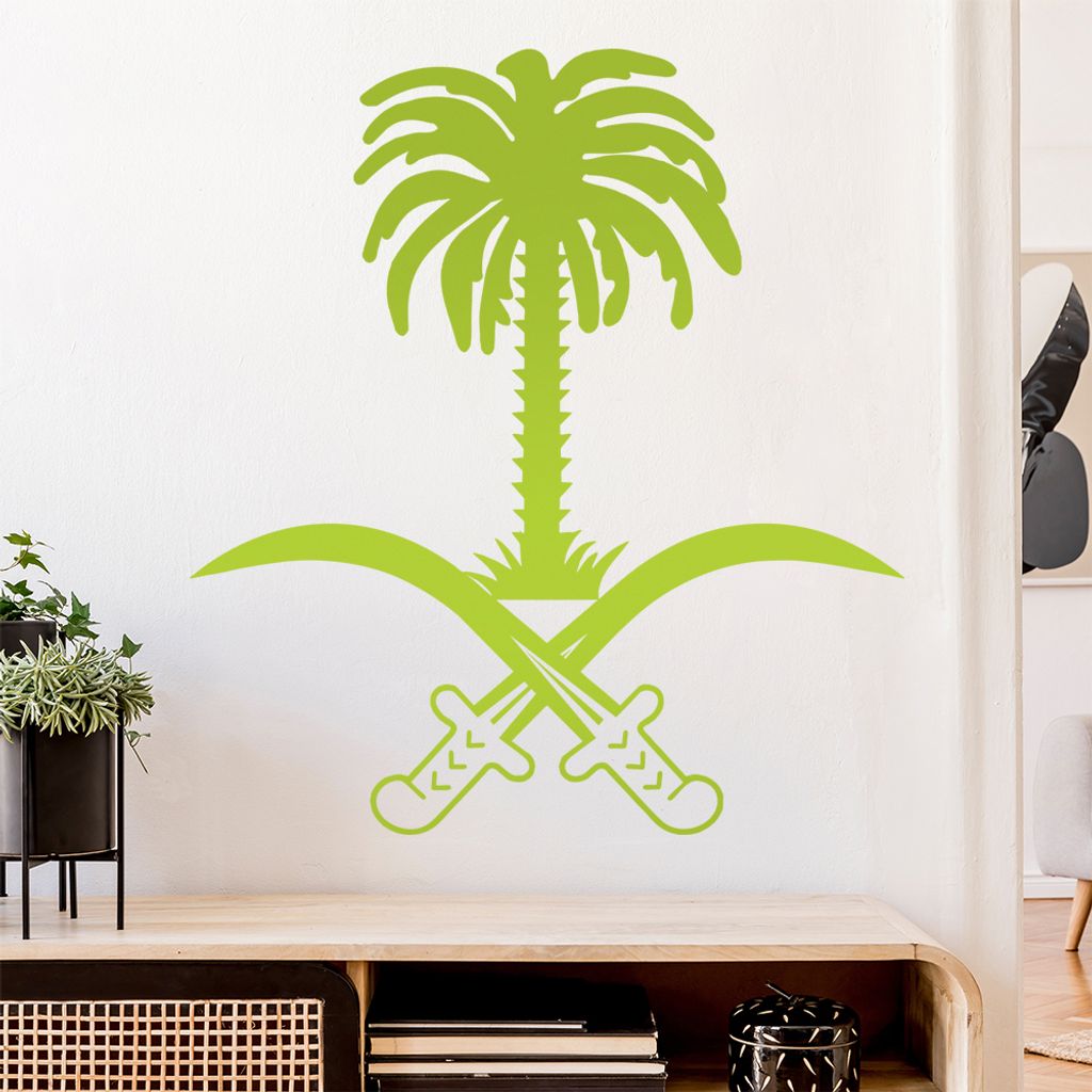 Saudi Arabien Wappen Wandtattoo Wandaufkleber Wall Sticker - Dekoration, Küche, Wohnzimmer, Schlafzimmer, Badezimmer