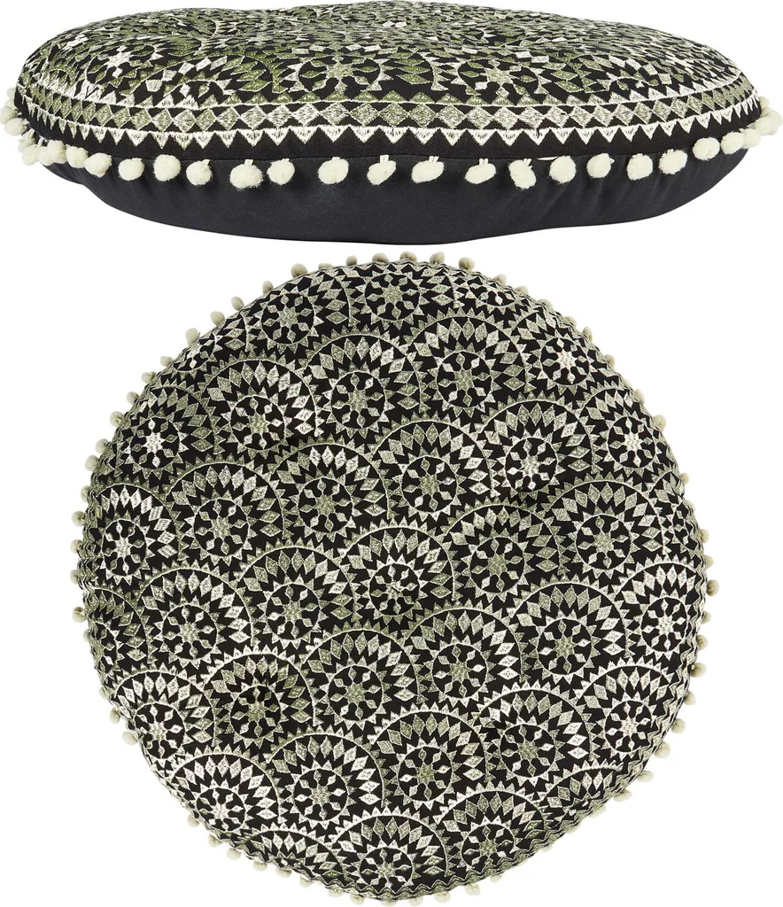 Pouf de sol Carré Amaya Boho Design - Siège d'Appoint Textile Ethnique