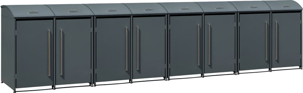 Westmann Metall Mülltonnenbox Moderna 8 8x240 L Anthrazit 83x556x135 cm