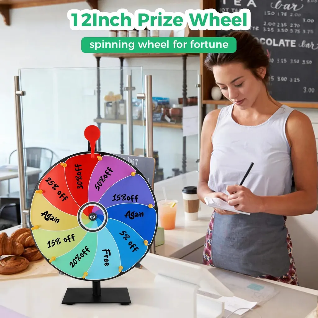 Roue de la fortune robuste 30 cm effaçable avec marqueurs et effaceur - 3