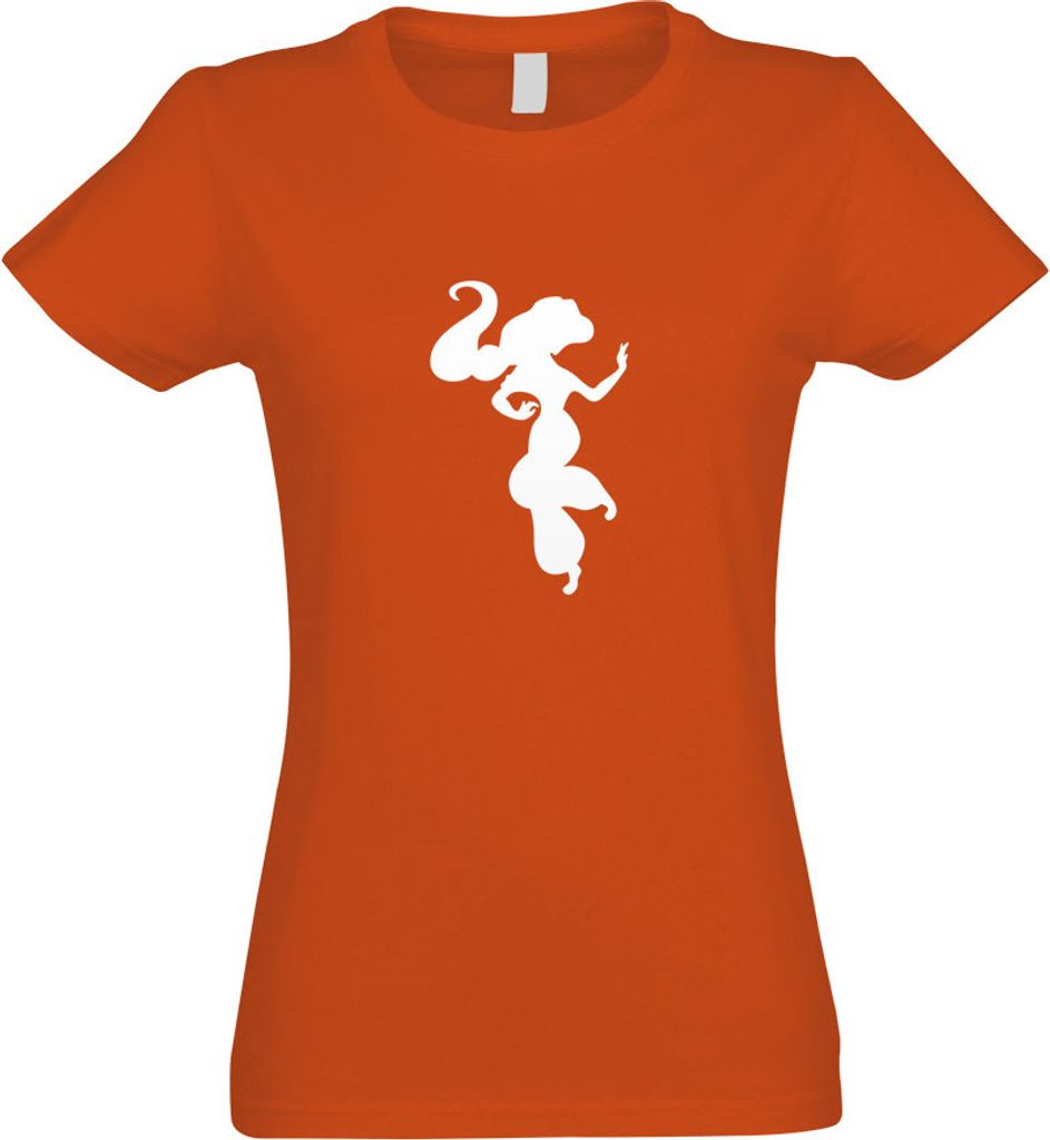 Kiwistar - T-Shirt tailliert - Damen - orange - Dschinni - mit Motiv Bedruckt - Funshirt Design - Sport - Freizeit - Damen - S