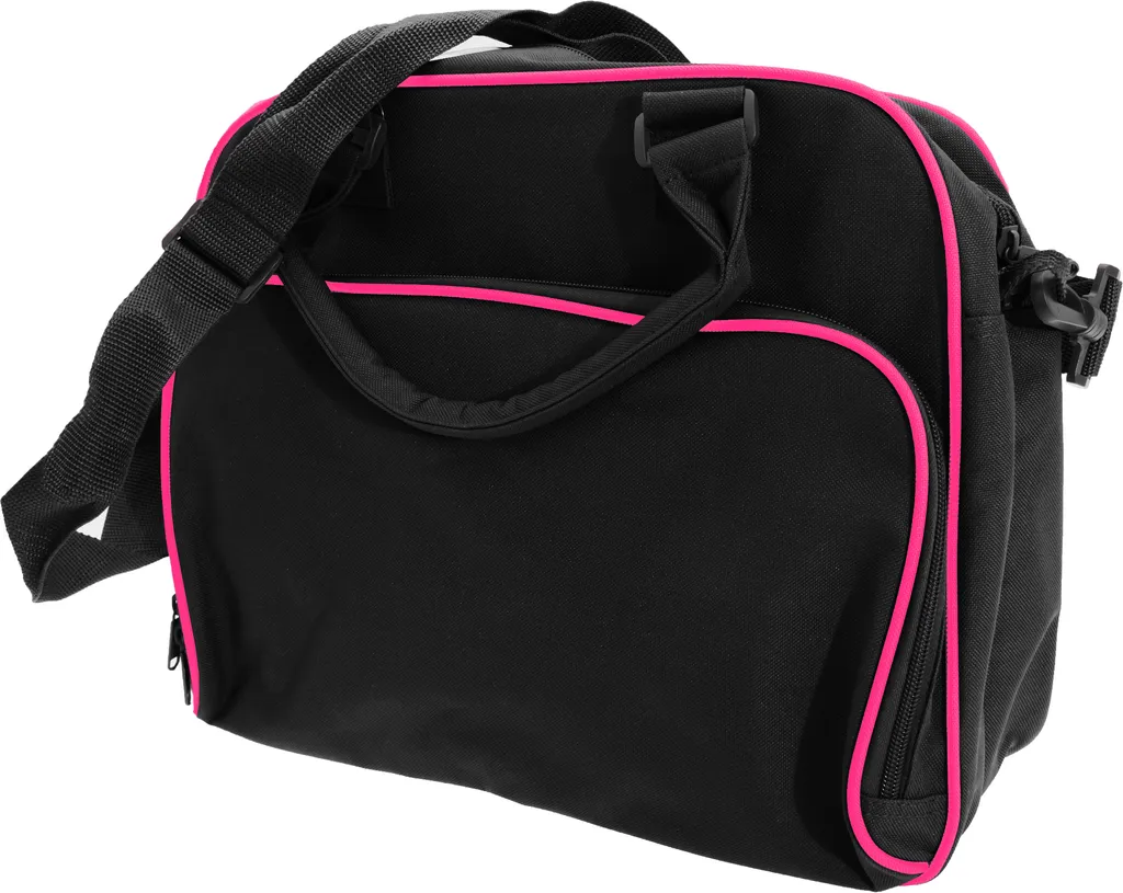 Sac messager de danse pour enfant Bagbase noir et rose fuchsia