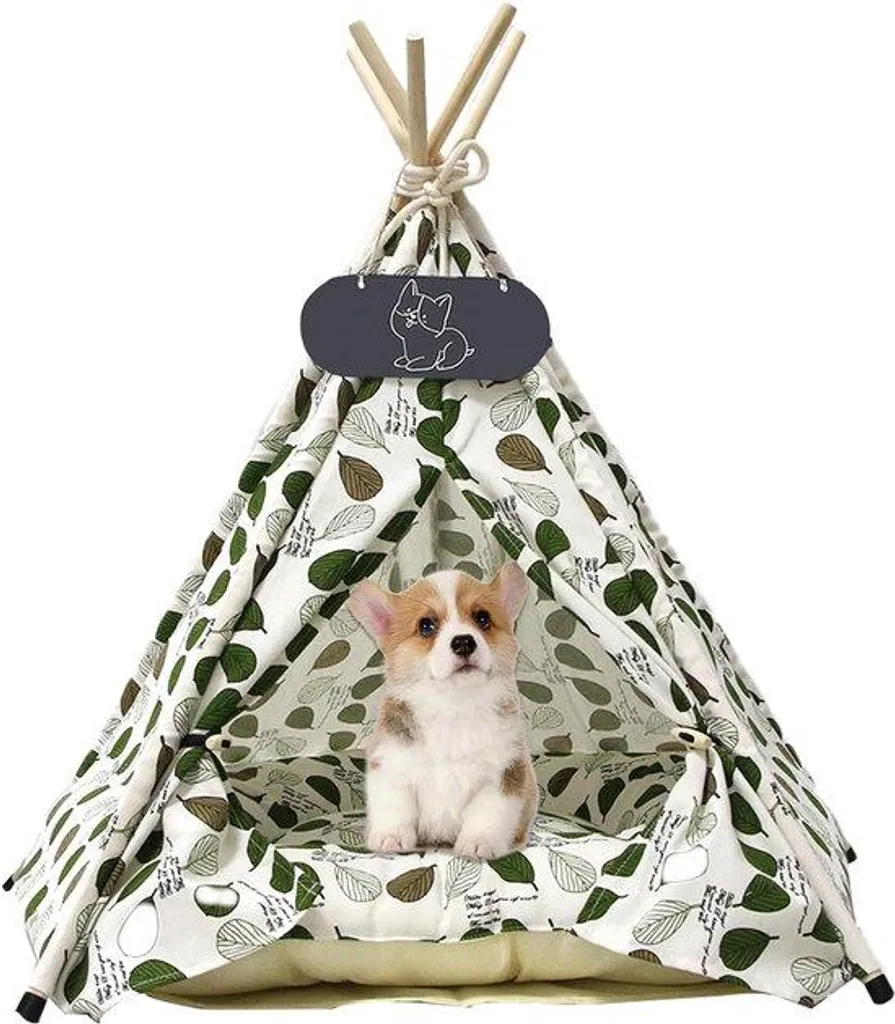 Cabane pour chat en lin avec coussin épais lavable pour sieste au calme