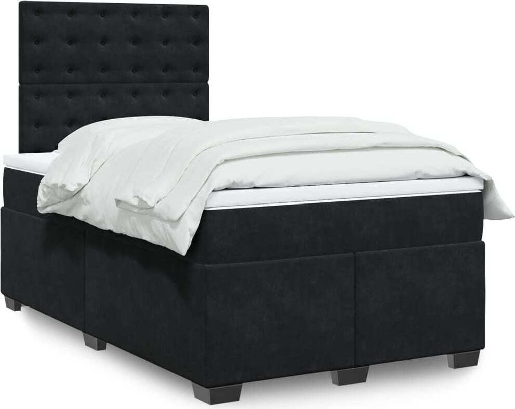 Maison Exclusive - Boxspringbett mit Matratze Schwarz 120x190 cm Samt