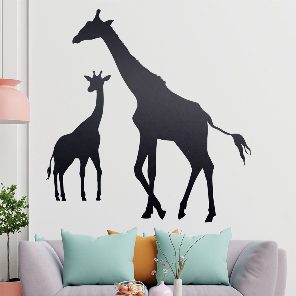 KIWISTAR Giraffe Afrika Silhouette Umriss Wandtattoo in 6 Größen - Wandaufkleber Wall Sticker - Dekoration, Küche, Wohnzimmer, Schlafzimmer, Bad...