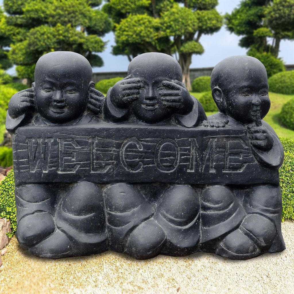 Garten Skulptur Shaolin Mönch Trio Dhanbad