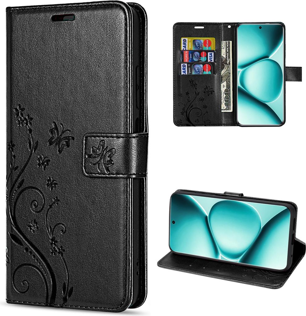 Hülle für Xiaomi Redmi Note 15 Pro+ Handyhülle Wallet Case Klapphülle in Schwarz