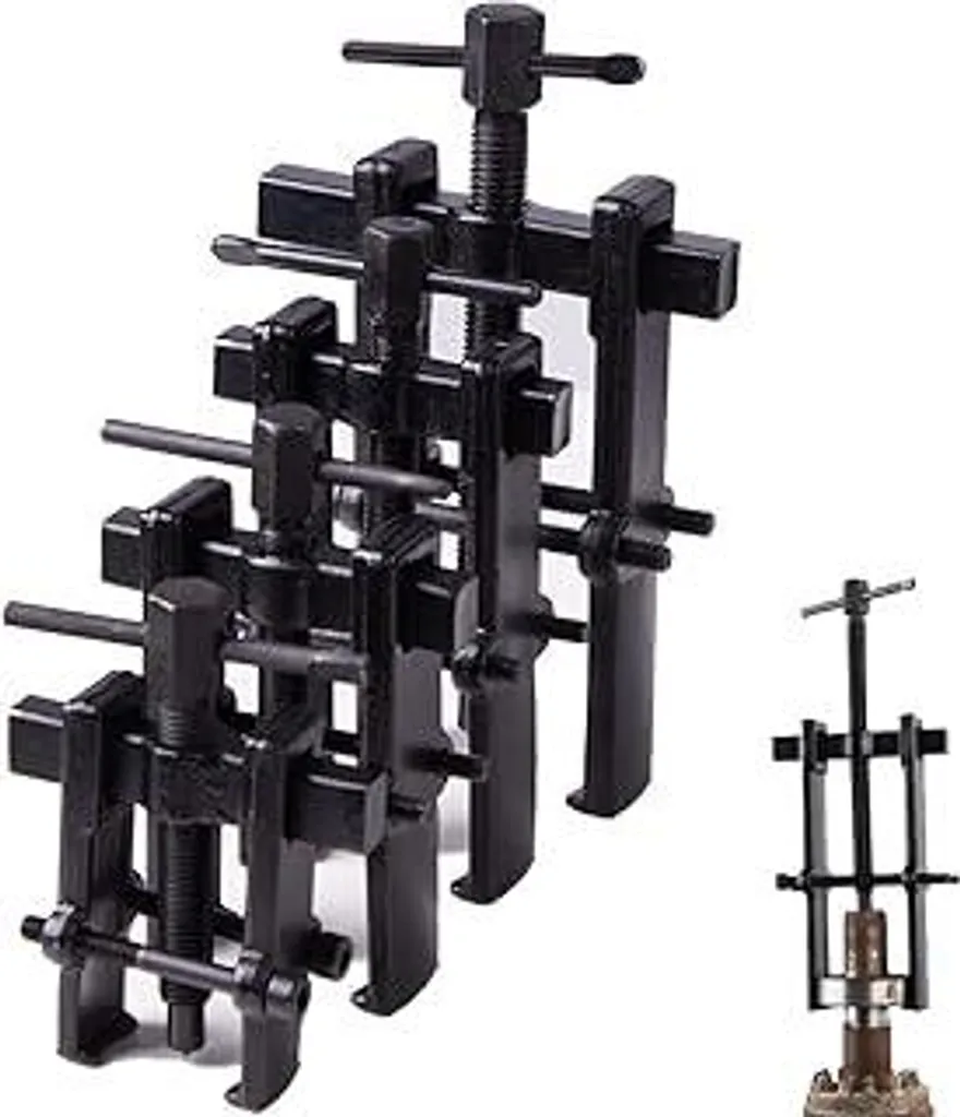 4 estrattori per cuscinetti 35-90 mm con 2 ganasce Estrattore per cuscinetti a sfera Regolabile, kit di estrazione per cuscinetti e ingranaggi Kit di smontaggio Strumento di rimozione Estrattore per cuscinetti a sfera Estrattore per ruote polari per lo smontaggio di ruote, rotori, cuscinetti, ingranaggi - 1