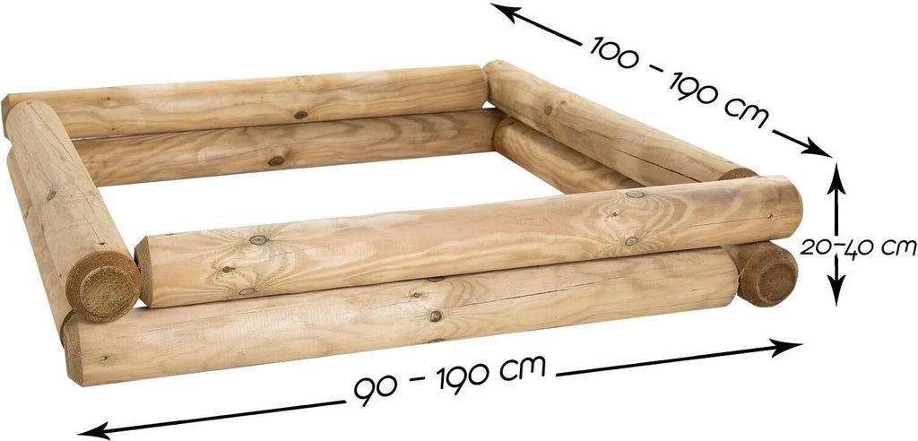 Bac à sable en pin KDI - longueur : 110cm - largeur : 150cm Image du produit 
