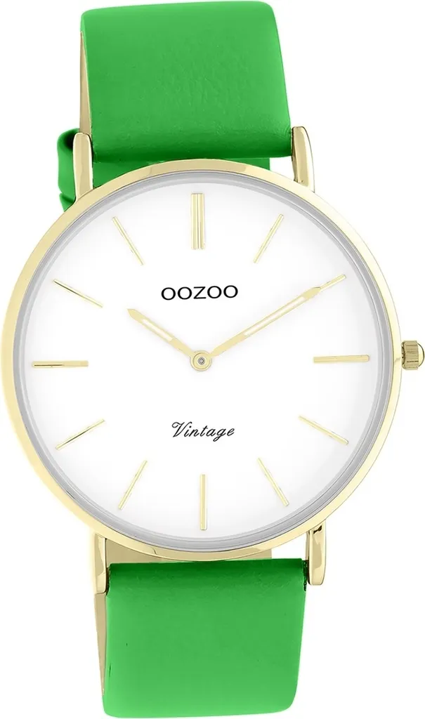 Oozoo orologio da donna in pelle orologio analogico al quarzo bracciale verde Serie Vintage D2UOC20308