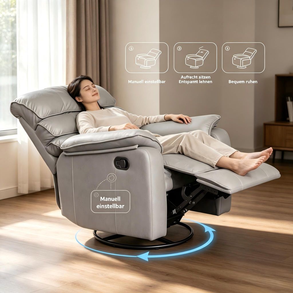 Happy Home TV-Sessel mit Relaxfunktion 360° drehbarer & Produktbild 