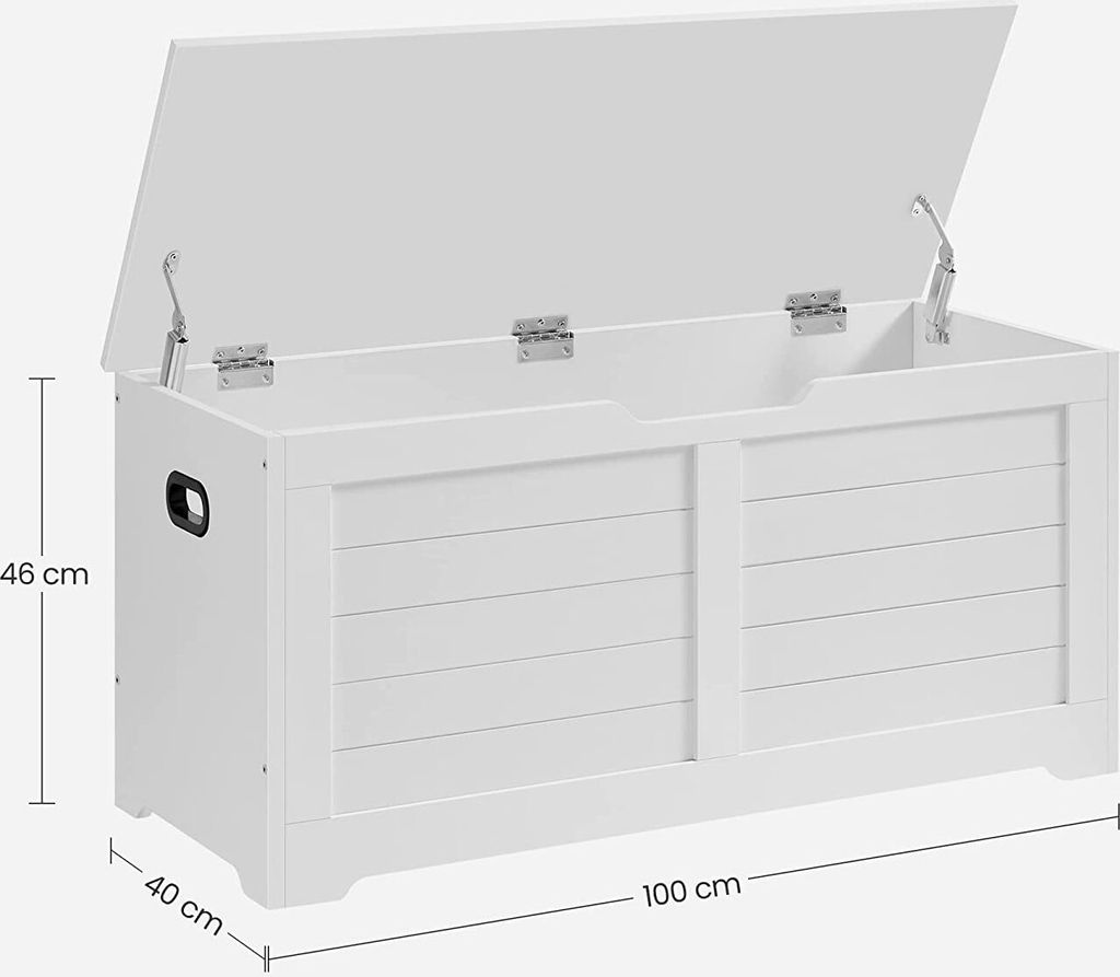 VASAGLE Schuhbank mit Stauraum, Länge 100 cm, Weiß Produktbild 4
