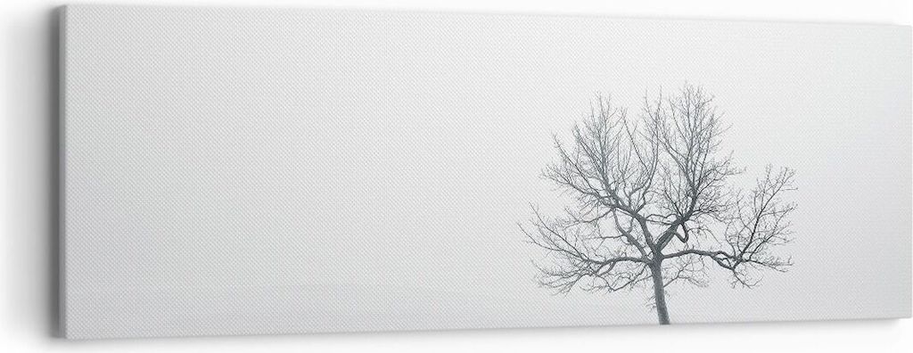 Bild auf Leinwand - Leinwandbild - Baum Feld Natur - 90x30cm - Wand Bild - Wanddeko - Wandbilder - Leinwanddruck - Bilder - Kunstdruck - Wanddekora...