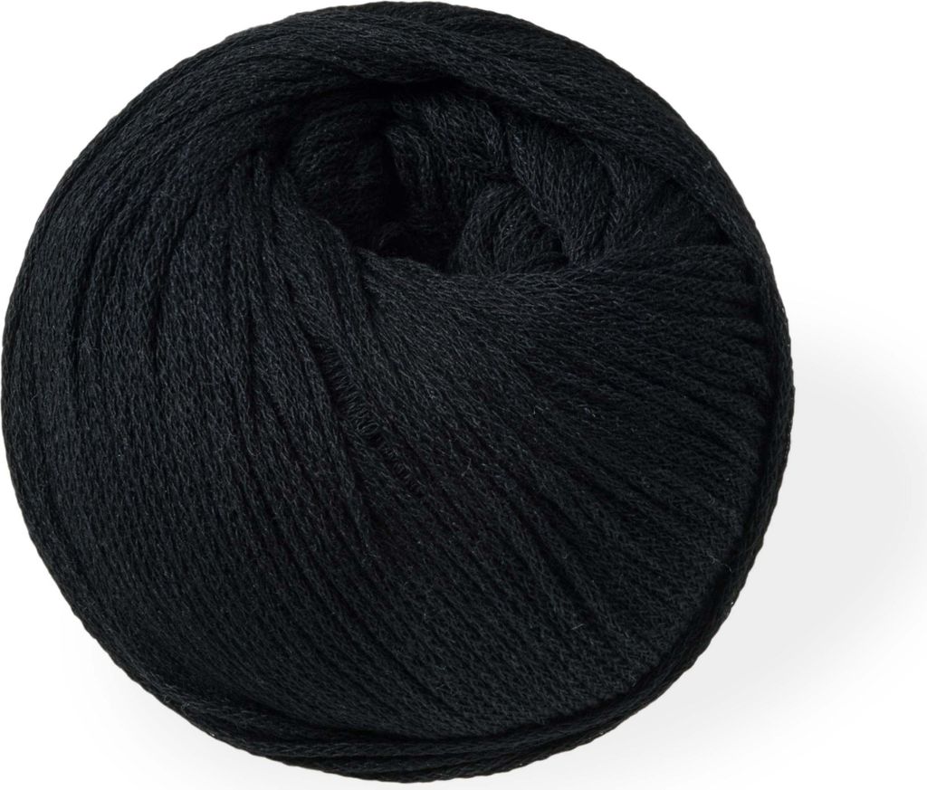 Schwarz Geflochtene Baumwollgarn 100g 200 m, Recyceltes Baumwollgarn