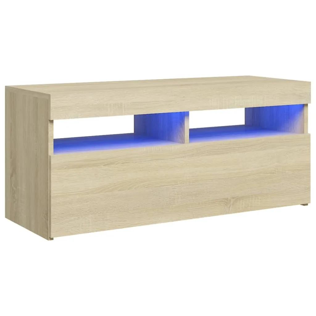 SYFAX Mobile Porta TV LED Rovere Sonoma 90x35x40 cm | Arredo Moderno