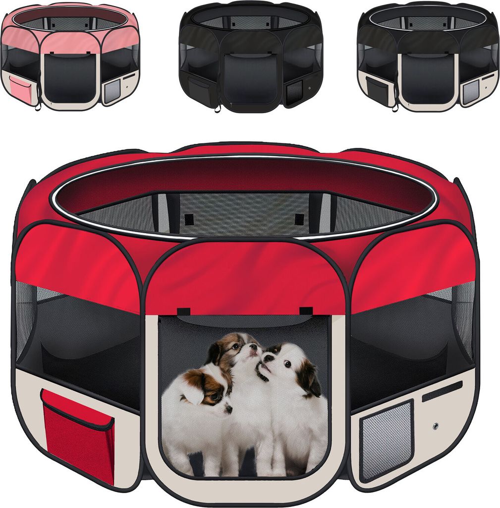 Parc à chiots pour chiens et chats - Rouge Image du produit 