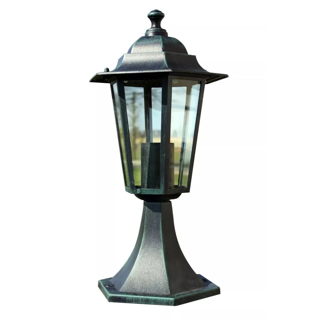 Lanterna da Giardino vidaXL in Alluminio Verde Scuro e Nero Vintage