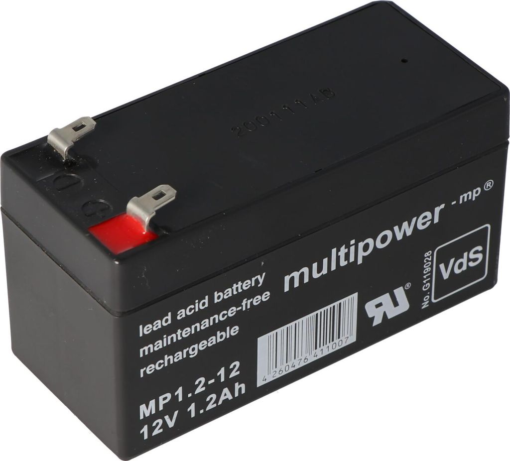 Akku passend für Gira Funkalarm 094300, 12 Volt 1,2Ah, Abmessungen 97x43x53mm