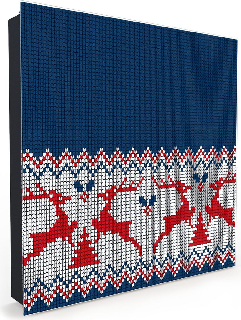 Nachbildung-Schlüsselkasten, Magnetpinnwand und Memoboard mit Glasfront Motiv Weihnachtsmuster