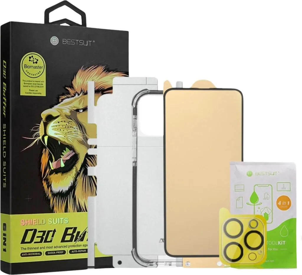 Bestsuit 6-in-1 iPhone 13 Mini: Protezione Totale D30 e Vetro Flexi