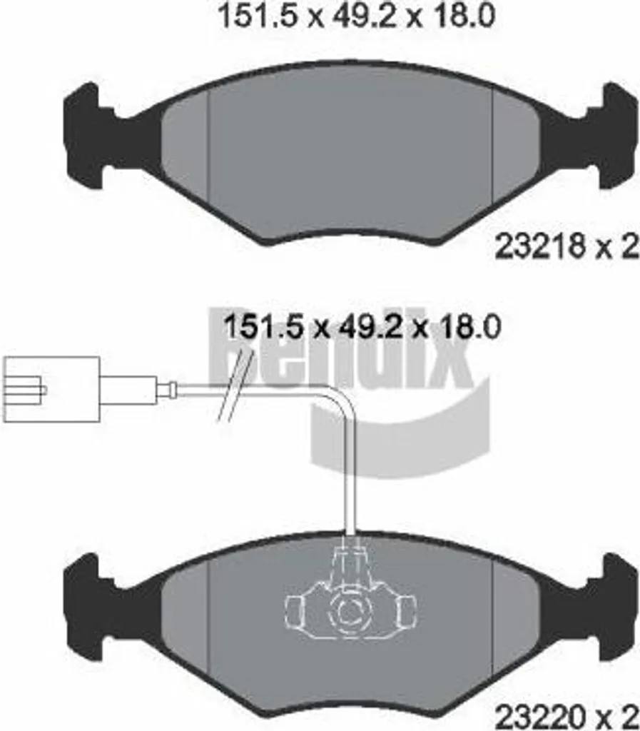 Plaquettes de frein haute endurance Bendix BPD1943 montage OE 71738156