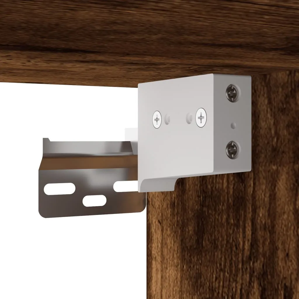 Tidyard Mobile Pensile A Muro Moderno - Rovere Fumo - 60x31x60 Cm - 2 Ante E 2 Ripiani - Armadio Sospeso Per Bagno/Cucina