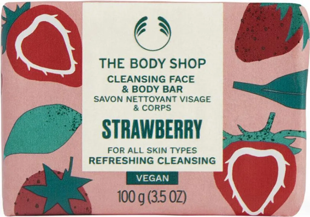 Savon à la fraise peau sèche 100g, nettoyant doux anti-tiraillement