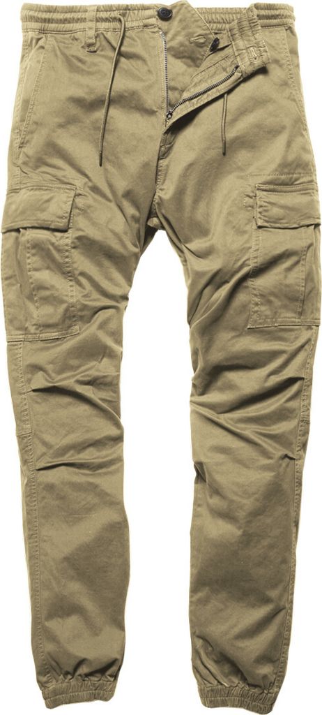 Vintage Industries Vince Cargo Jogger Hose, dunkles khaki, 32