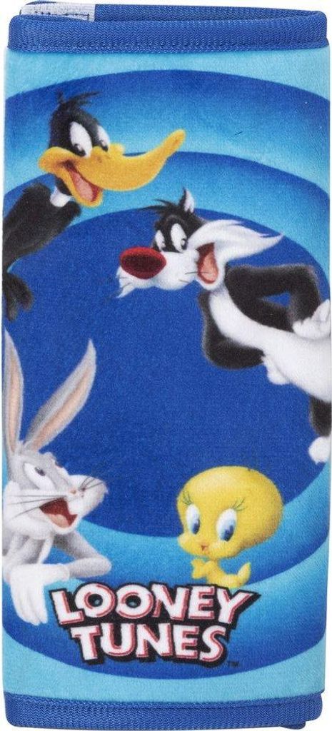 Tataway Sicherheitsgurt fürs Auto, Looney Tunes, für Kinder und Mädchen, Reisesicherheit, Daffy Duck, Bugs Bunny, Tweety, Sylvester, Cartoons, Blau