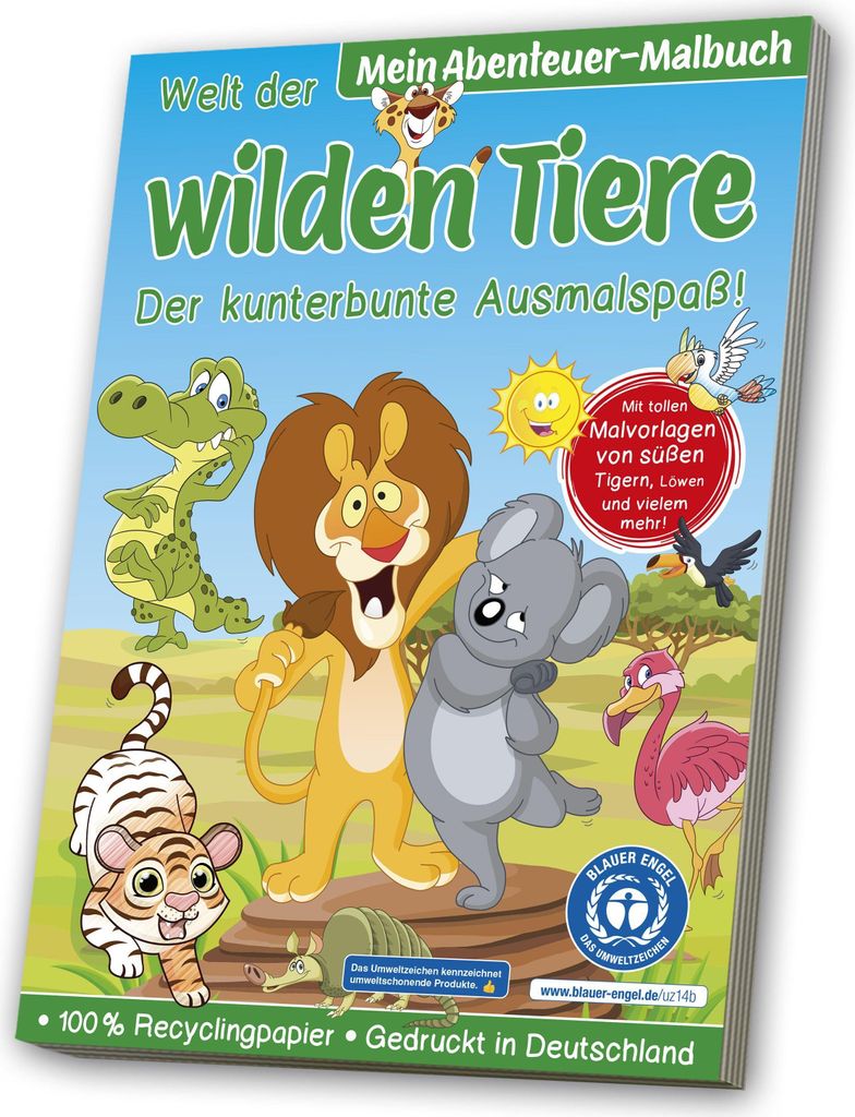 Malbuch Blauer Engel: Wilde Tiere