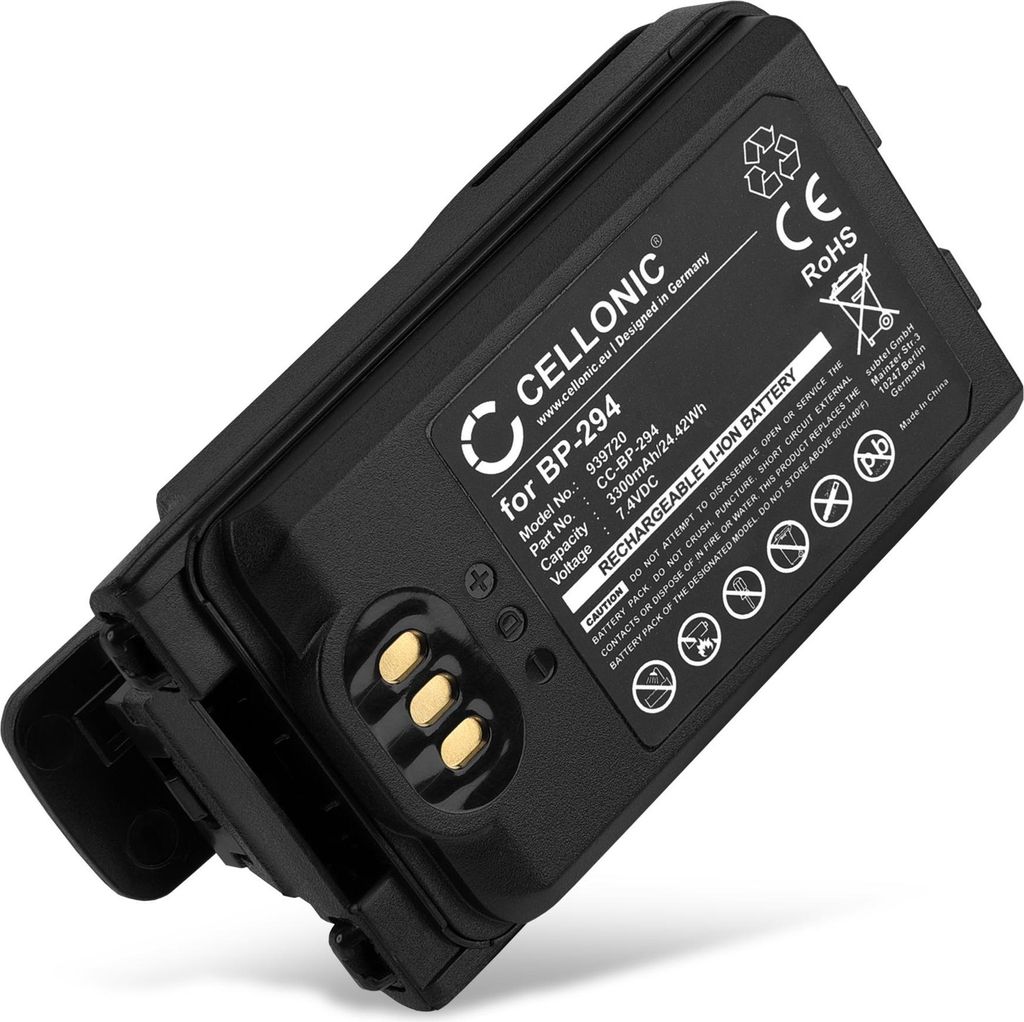 CELLONIC 1x Akku für Funkgerät Kompatibel mit Icom IC-F52D, IC-F62D, IC-M85, BP-294 - (3300mAh, 7.4V)