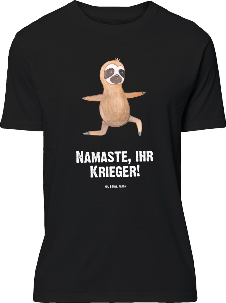 Mr. & Mrs. Panda Größe M T-Shirt Faultier Yoga - Schwarz - Geschenk, Shirt, mit Spruch, Atmung, Namaste, Herren, Tshirt, Entspannung, Yogaübungen